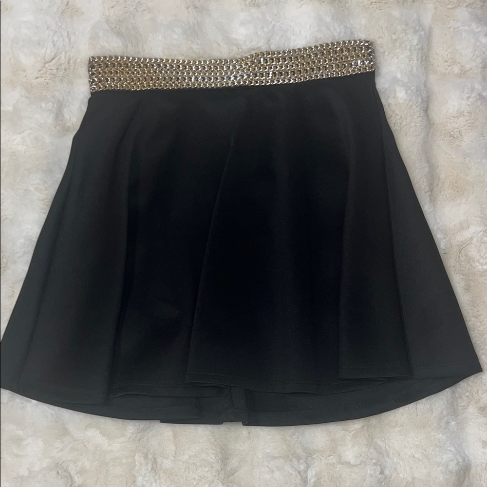 Elegant Black Skirt with Gold Accents